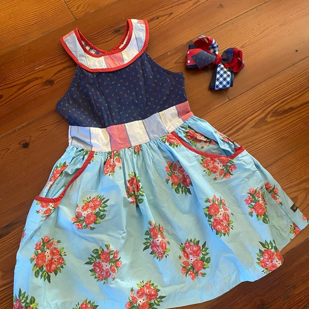 Matilda Jane Navy and Light Blue Floral Dress